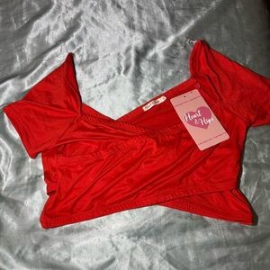 Red crossbody Crop top